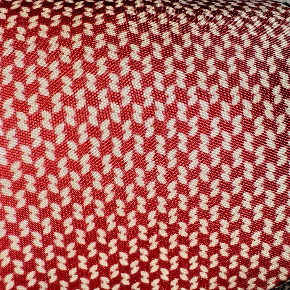 SULKA Red White Geometric Made In France Neat Print‎ Silk Tie